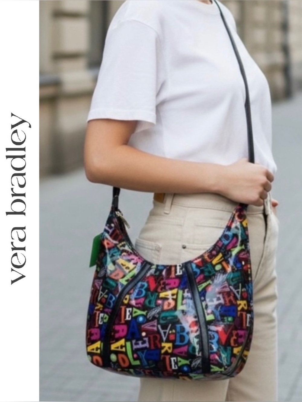 Vera Bradley Venue From A to Vera Coated Cotton Crossbody Bag NWT